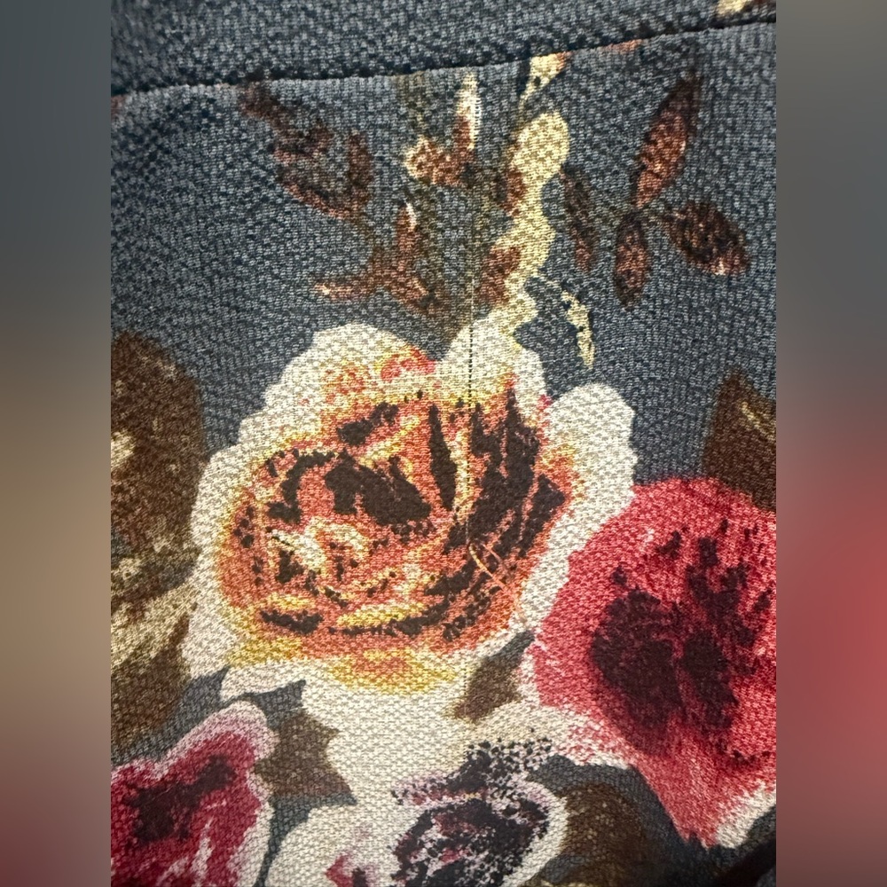 SHEIN Plus 2X Gray Pink Floral‎ Asymmetrical Wrap Dress Cottagecore - Picture 9 of 14